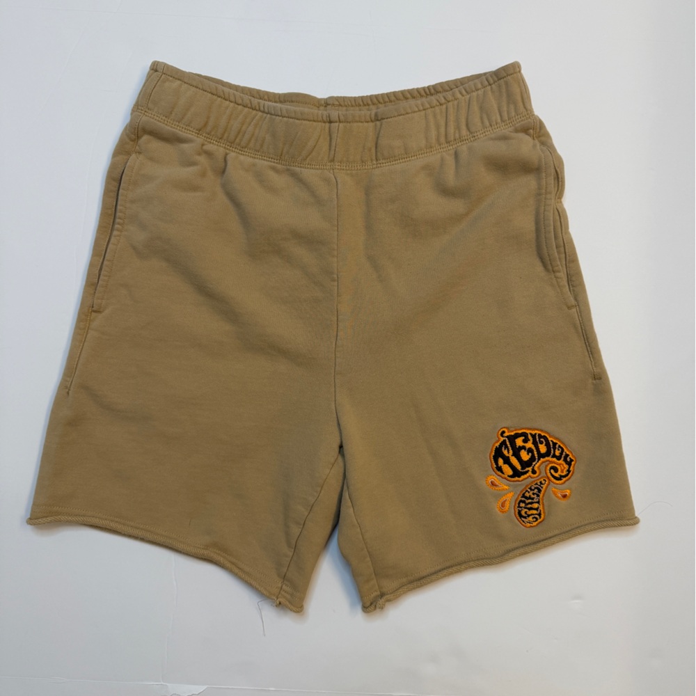 Teddy Fresh tan cotton Shorts unisex XS embroidered logo streetwear